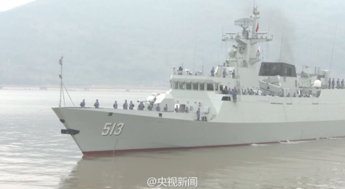新型导弹护卫舰鄂州舰正式入列(图)