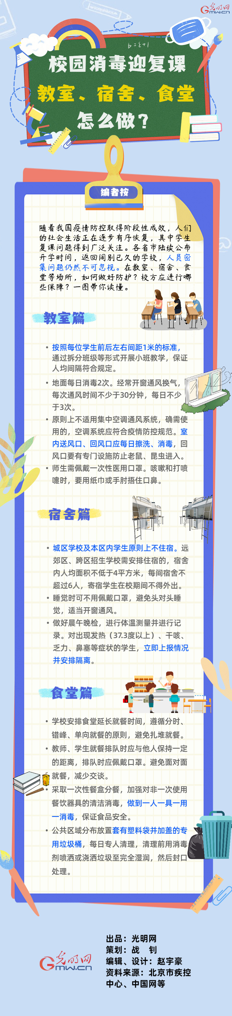 【防疫科普】校园消毒迎复课 教室、宿舍、食堂怎么做？