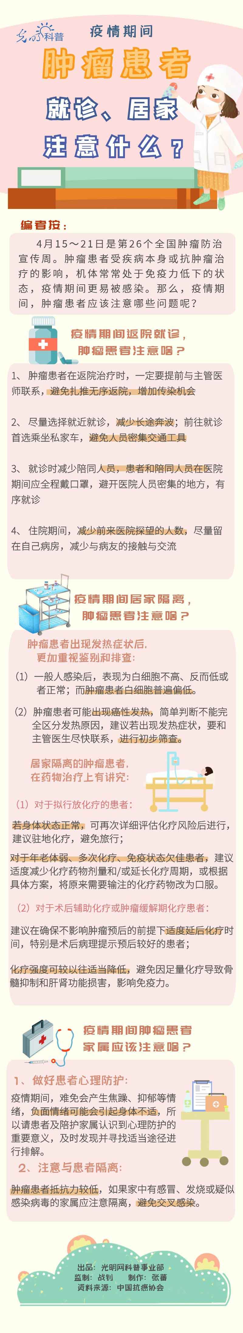 【防疫科普】疫情期间肿瘤患者就诊、居家注意什么？