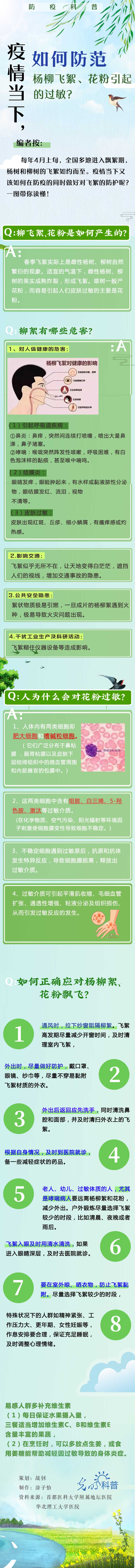 【防疫科普】疫情当下，如何防范杨柳飞絮花粉引起的过敏？