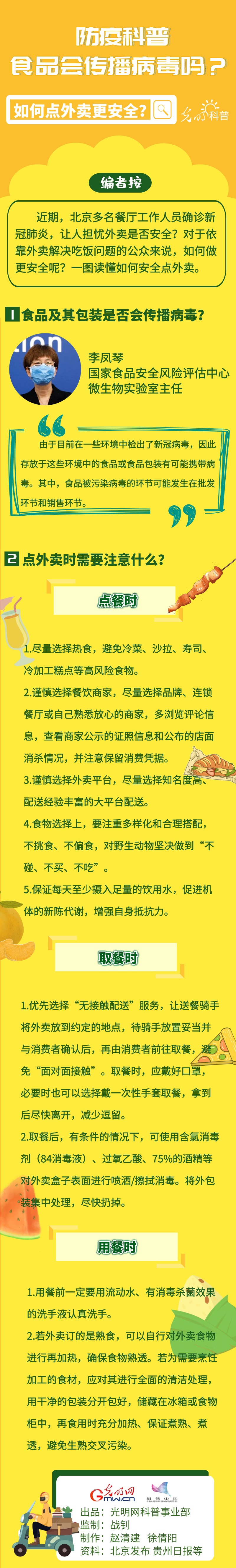 【防疫科普】食品会传播病毒吗？如何点外卖更安全？