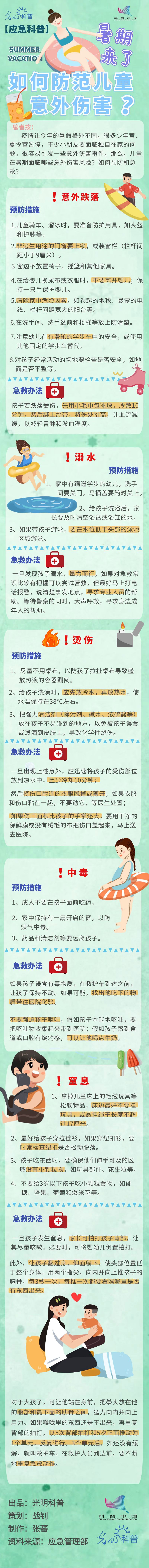 【应急科普】暑期来了，如何防范儿童意外伤害？