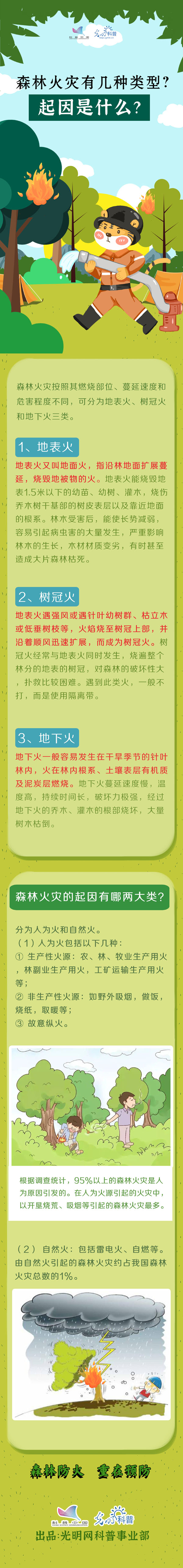 应急科普|森林火灾有几种类型？起因是什么？