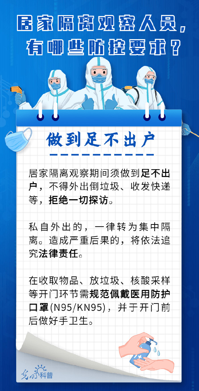 【防疫科普】居家隔离观察人员，有哪些防控要求？