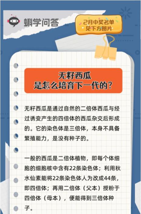 蝌学问答 | 无籽西瓜是怎么培育下一代的？