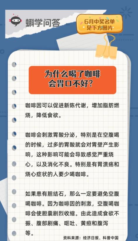 蝌学问答 | 为什么喝了咖啡会胃口不好？