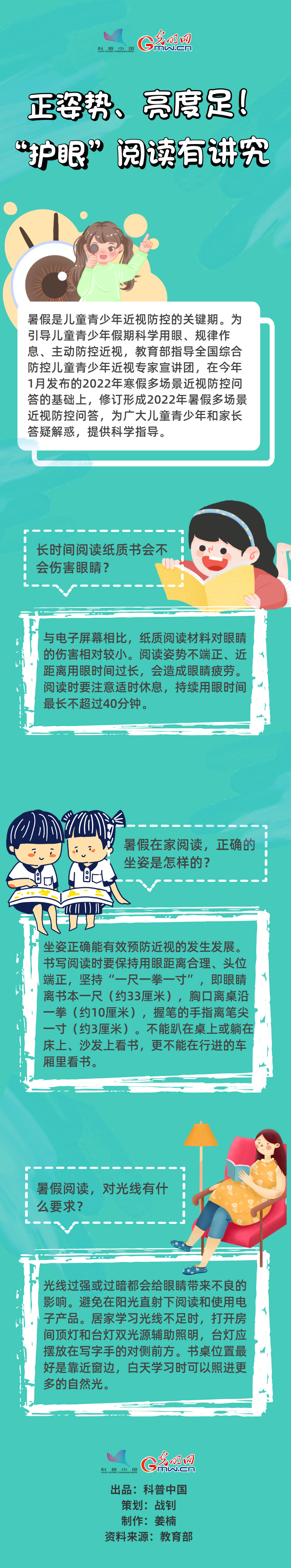 科普图解| 正姿势、亮度足！“护眼”阅读有讲究